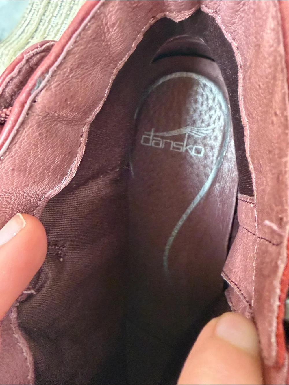 Dansko Dark Cherry Red Leather Ankle Booties Buckle Heeled Comfort Boots EU 40